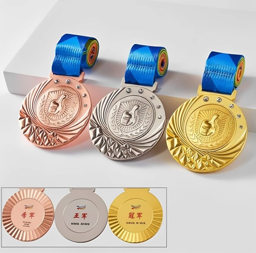 Sports Champion Medal with Crystal Inlay