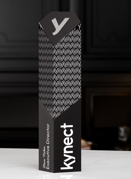 Black and Silver Faceted Crystal Award