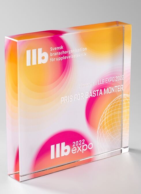 Gradient Colored Rectangular Crystal Award