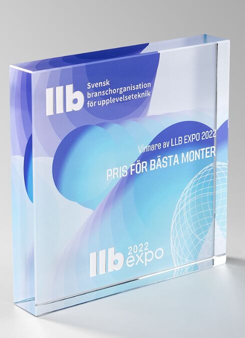 Crystal Award with Blue and Purple Gradient Rectangular Prism