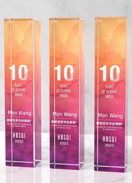 Rectangular Crystal Award with Gradient Design