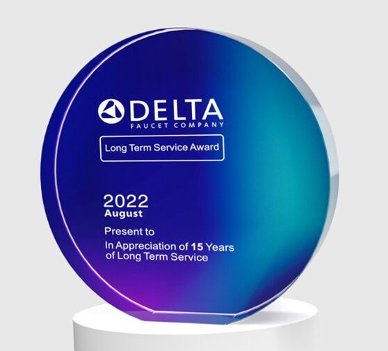Round Gradient Blue Crystal Award