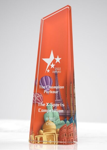 Orange Angled Crystal Award