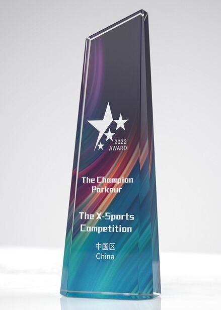 Crystal Award - Tapered Shape with Color Gradient