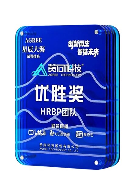 Blue Rectangular Crystal Award