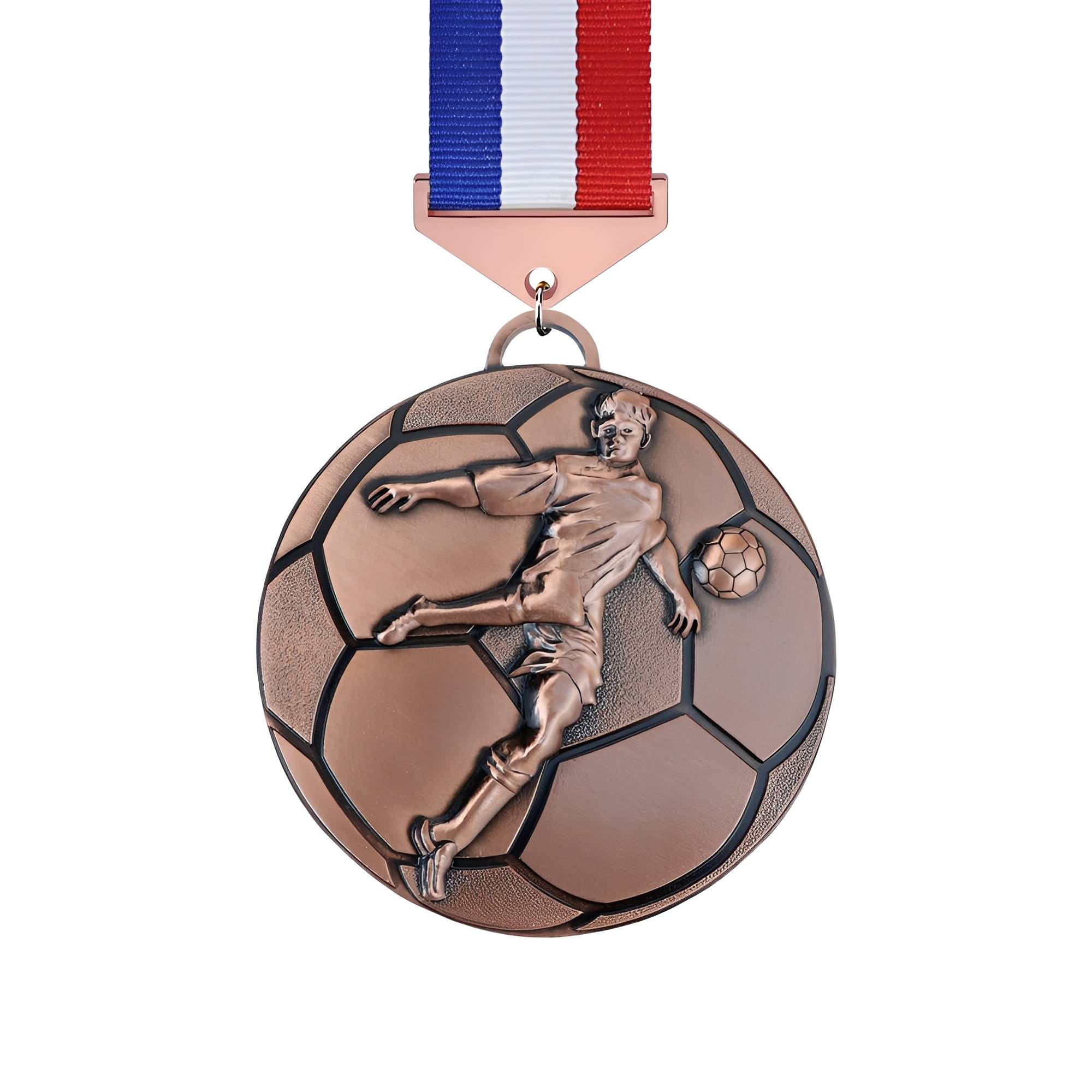 Bronze Soccer Player Action Medal