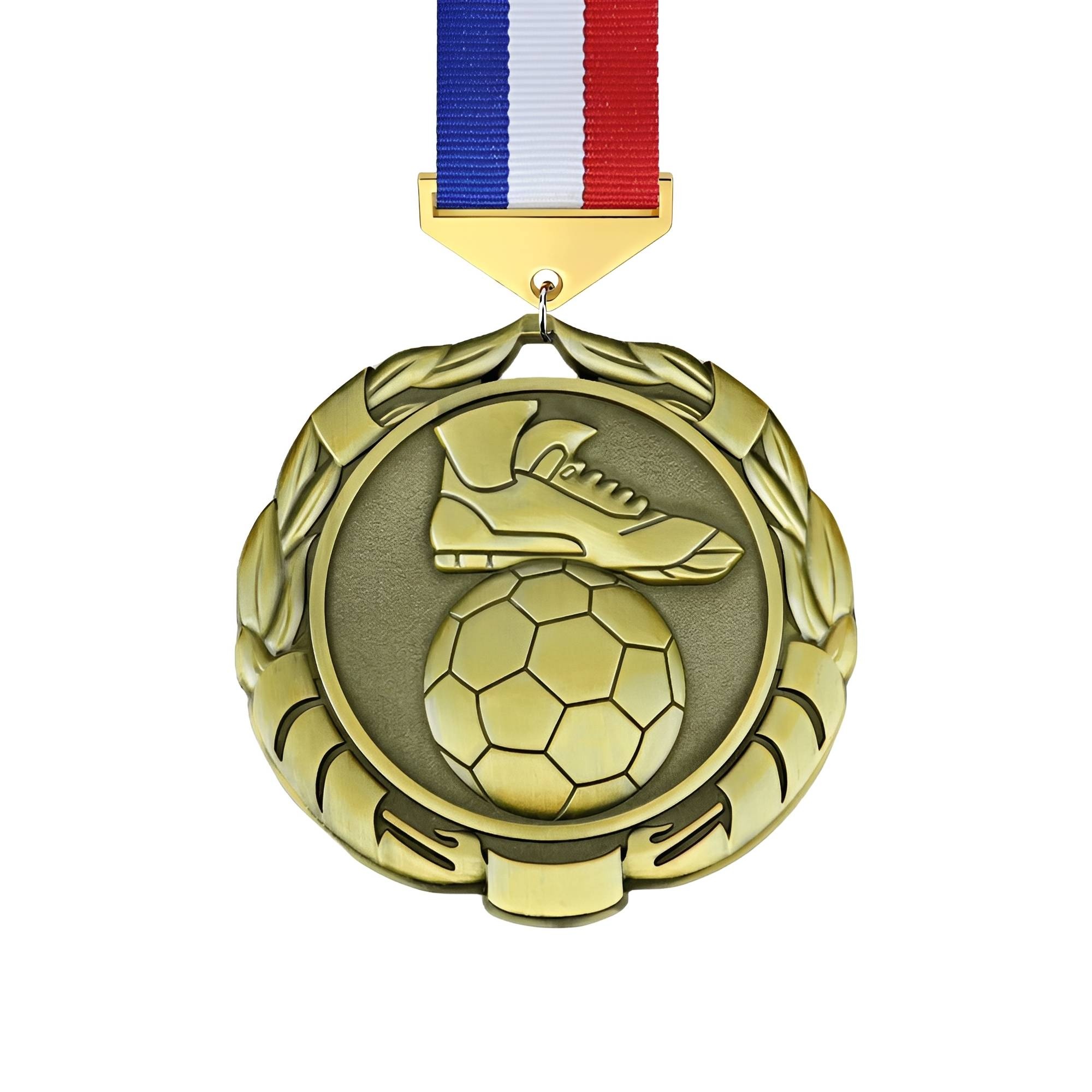 Gold Soccer Shoe and Ball Medal