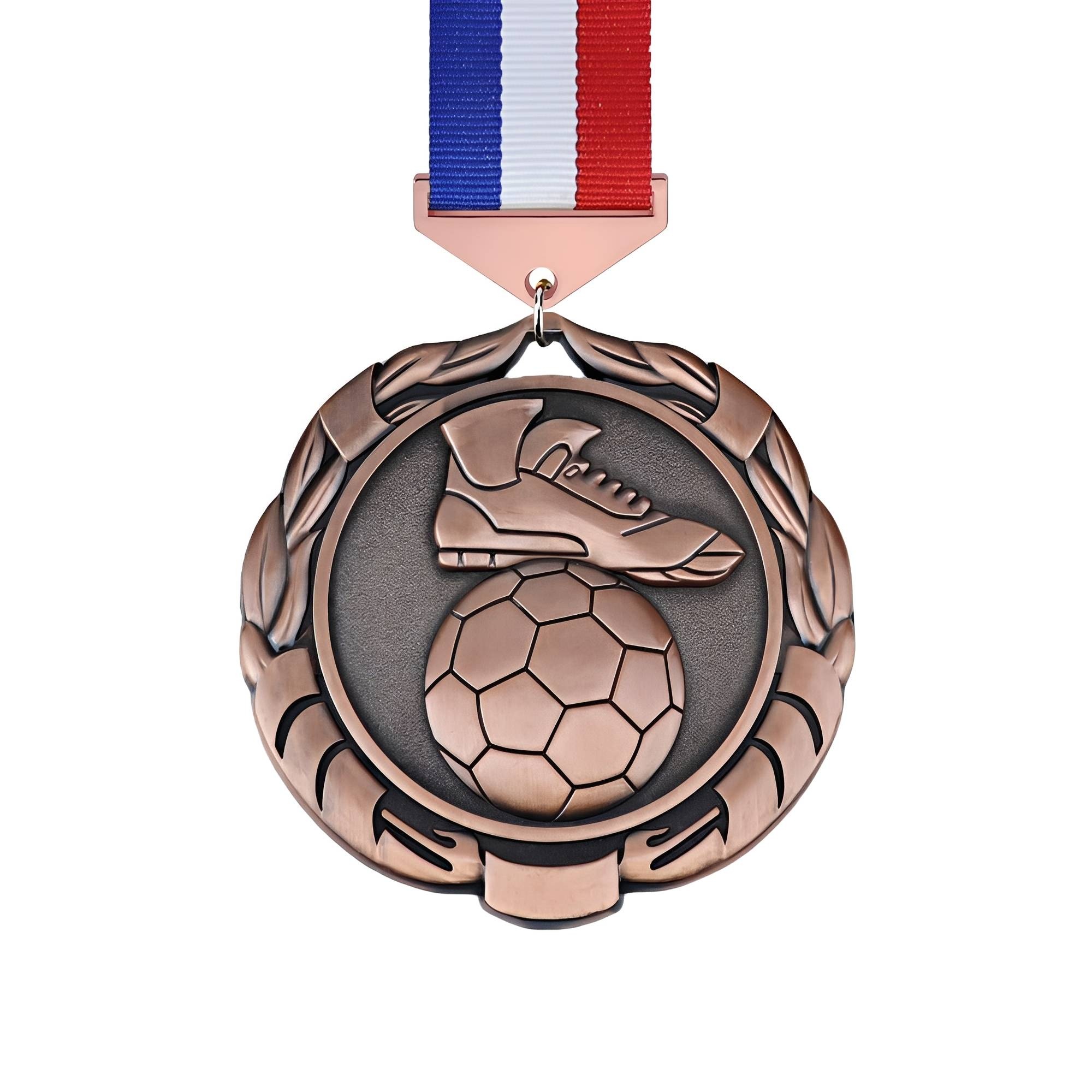 Bronze Soccer Shoe and Ball Medal