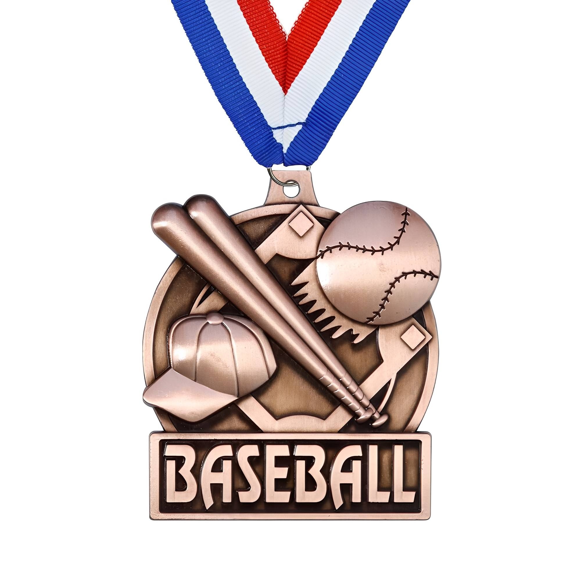 Bronze Baseball Sports Medal