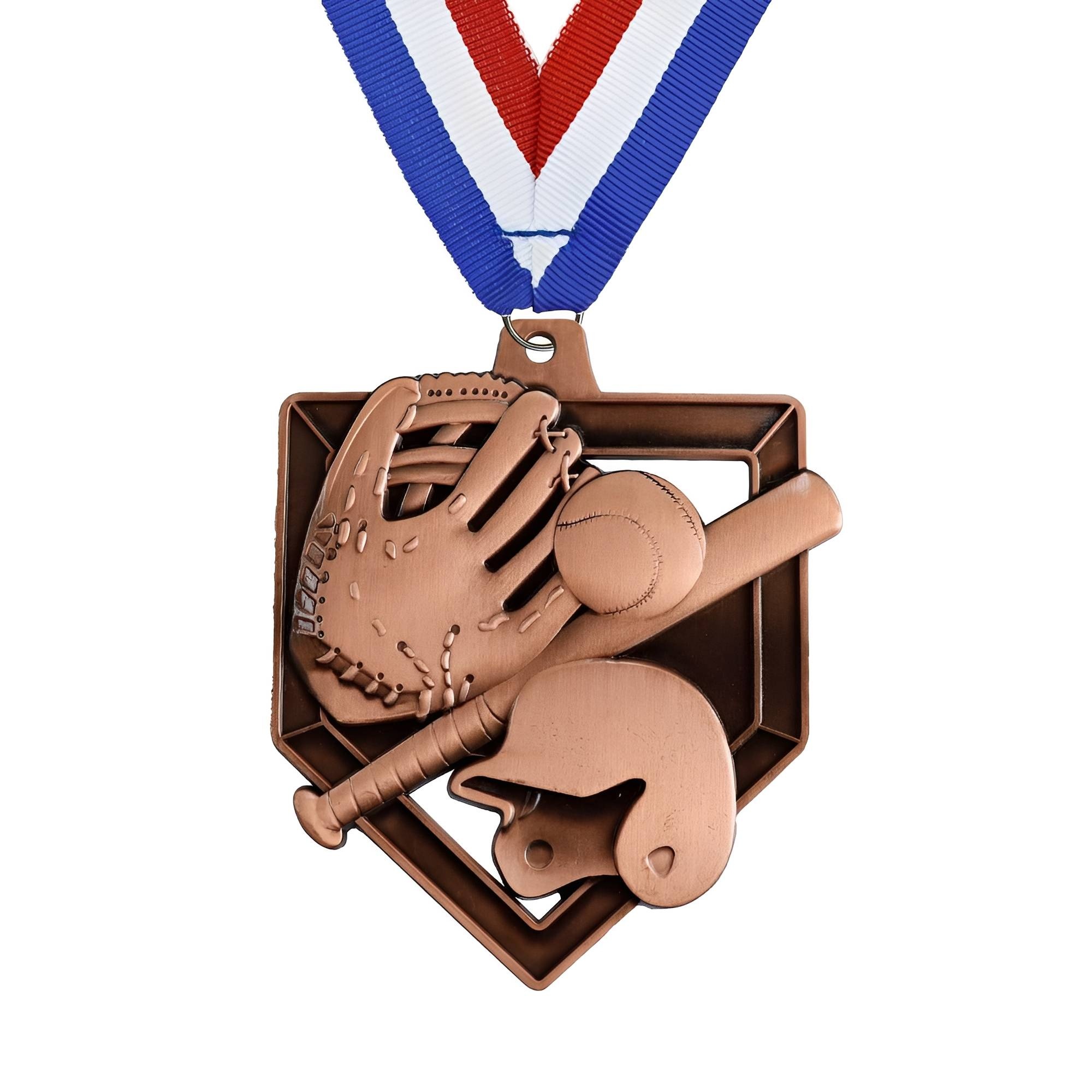 Bronze Baseball Shield Medal