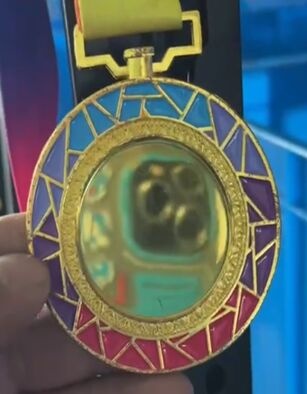 Zinc Alloy Mosaic Stained-Glass Effect Medal - 6.5cm Diameter