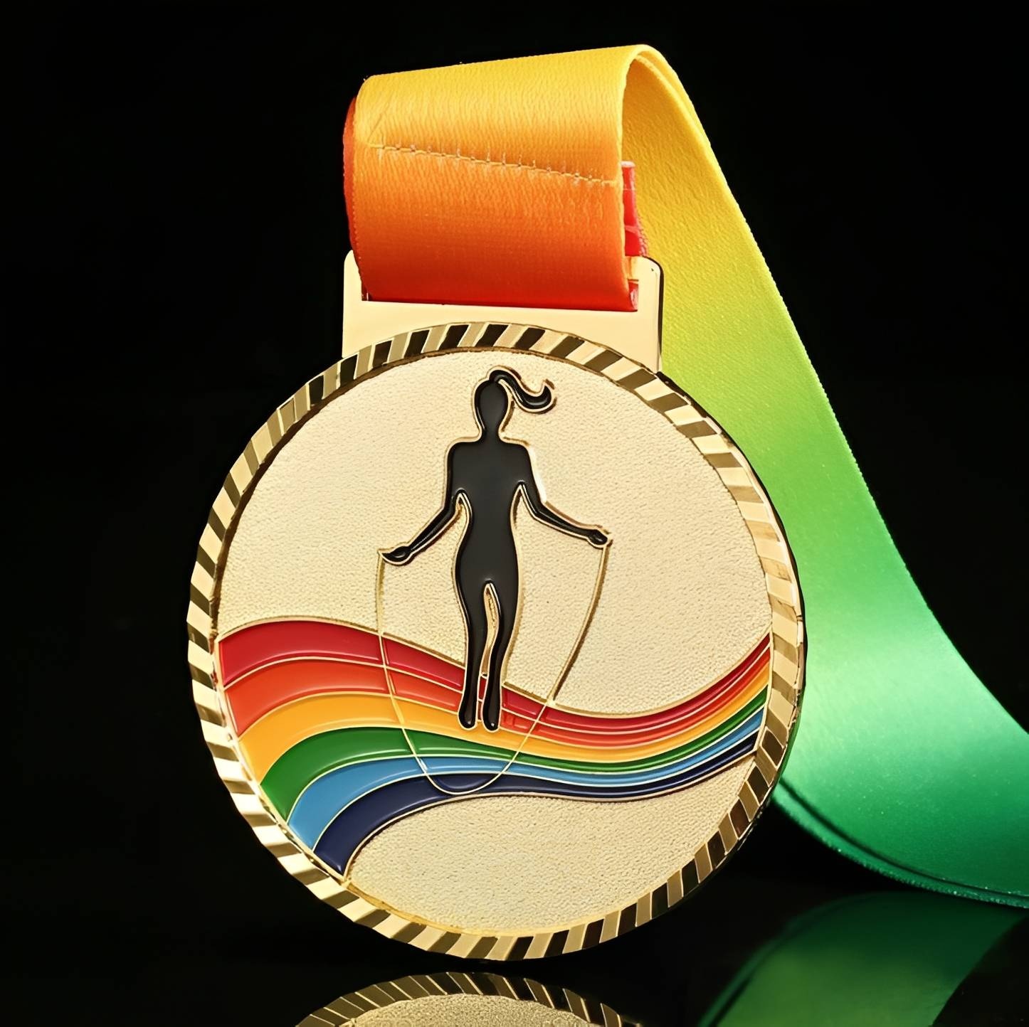 Skipping Rope Medal with Rainbow Design - Award for Sports Excellence