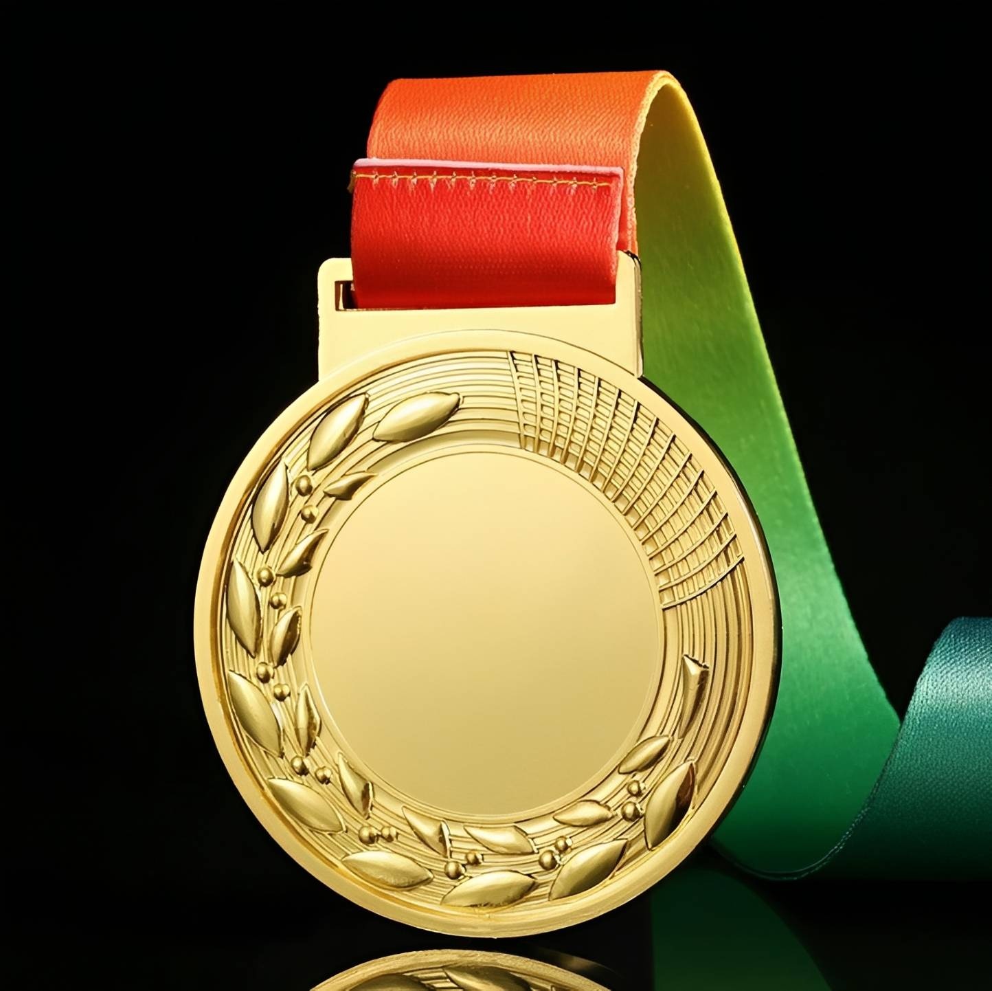 Mosaic Patterned Award Medal with Rainbow Ribbon