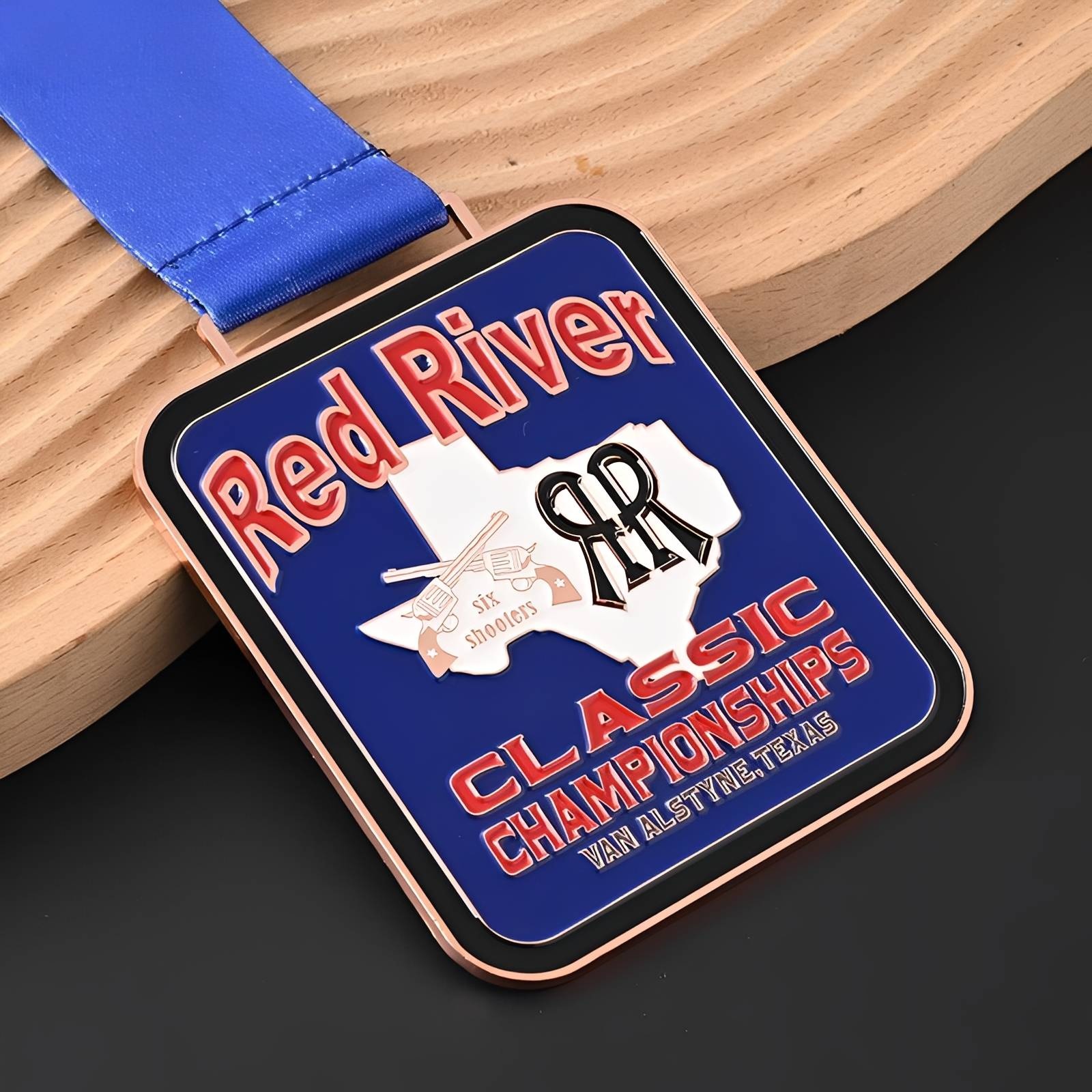Red River Classic Championships Medal Featuring Texas and Six Shooters Design