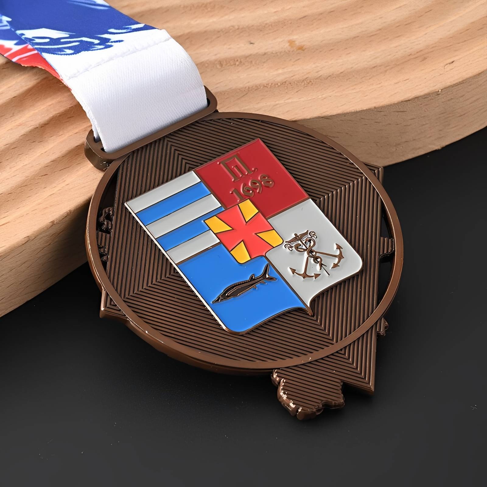 Medal with Heraldic Emblem and Embossed Border