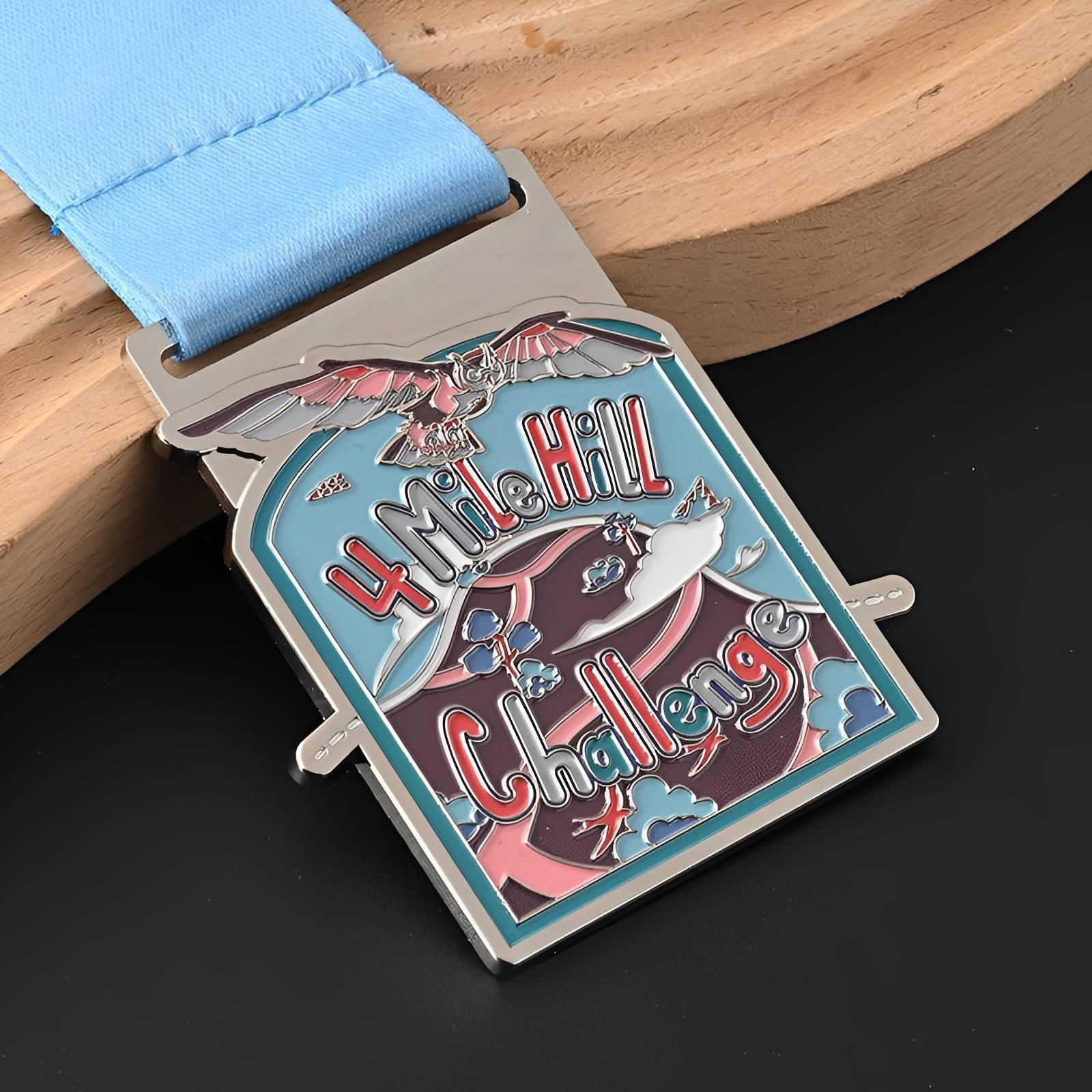 4 Mile Hill Challenge Medal with Eagle Design