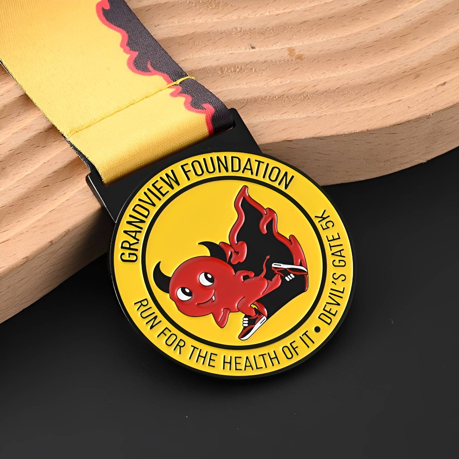 Devil's Gate 5K Running Medal with Vibrant Design