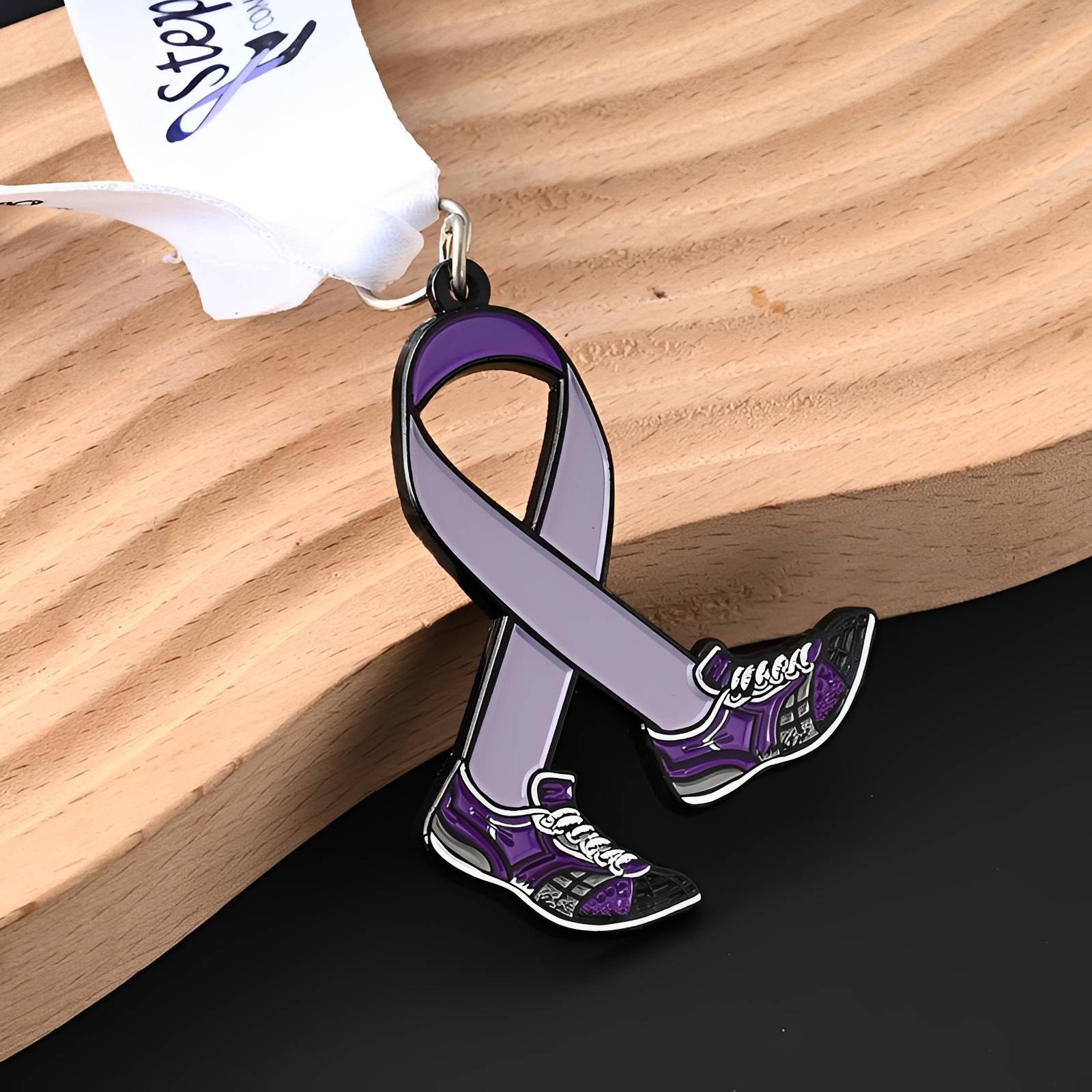 Purple Ribbon Running Shoes Medal