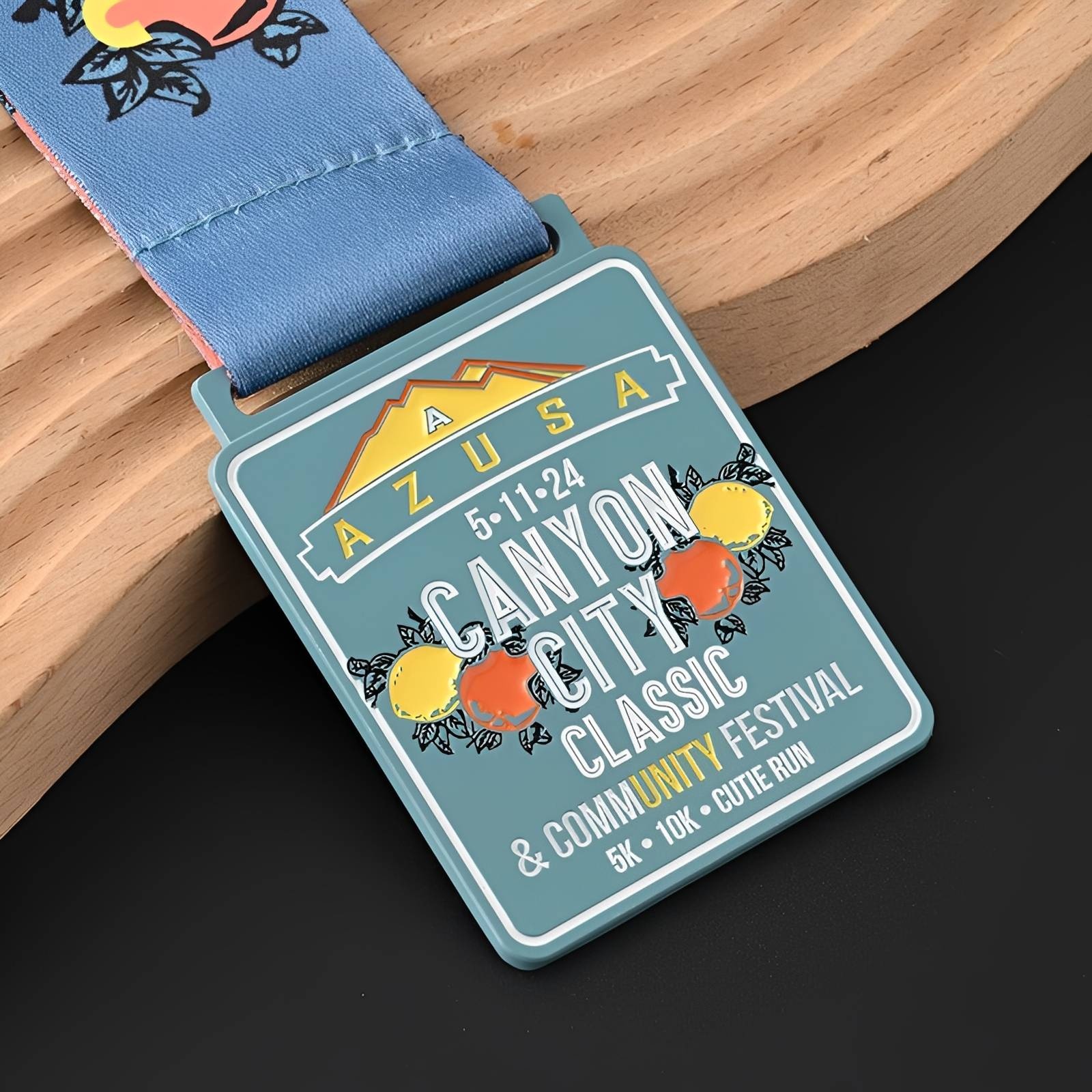 Canyon City Classic Running Medal with Fruit Design