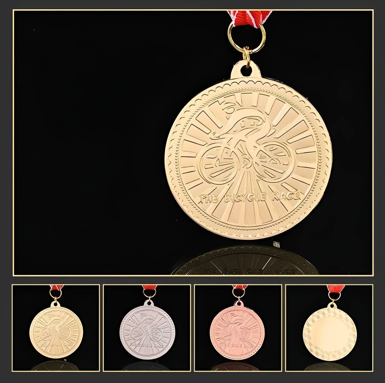 Bicycle Race Medal with Cyclist Design