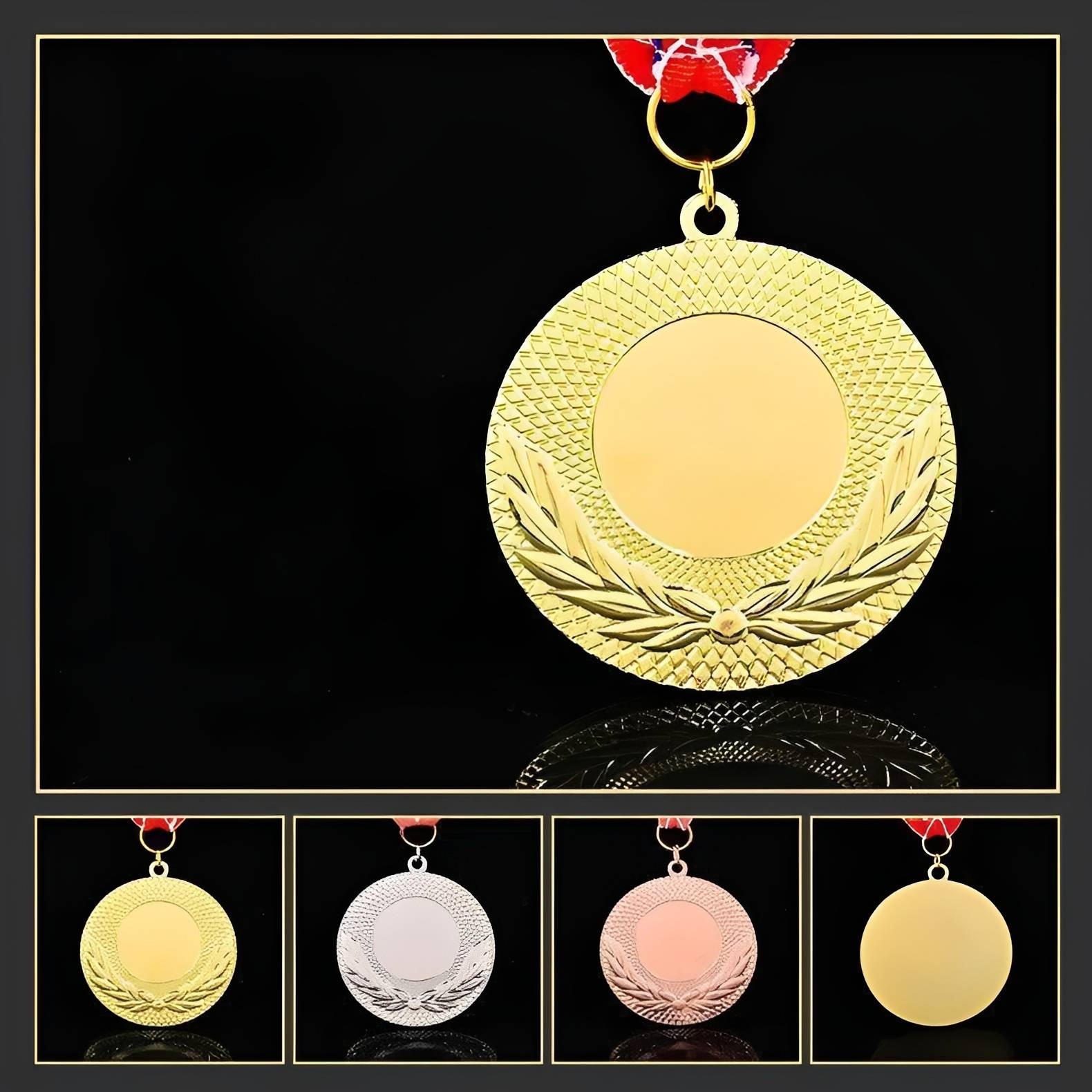Round Laurel Wreath Design Medal