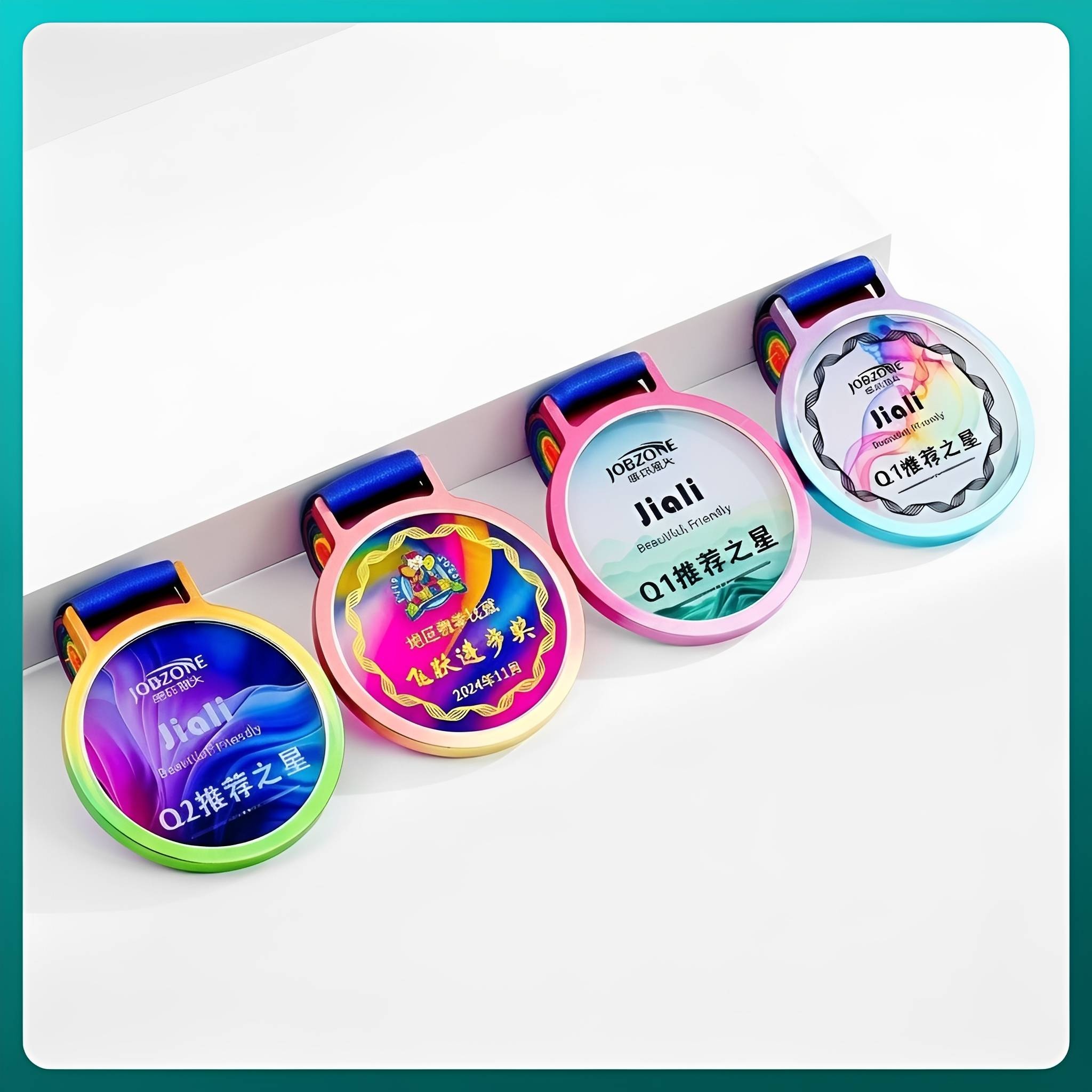 Medal with Colorful Graphic