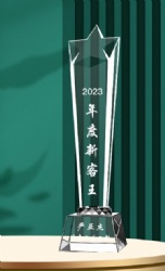 Crystal Award: Star-Shaped Top & Clear Crystal