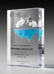 Crystal Award: Silver Mountain and Blue Water Design