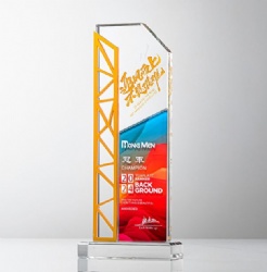 Geometric Yellow Aluminum Alloy and Crystal Award