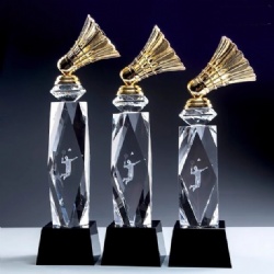 Gold Shuttlecock Crystal Award