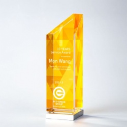 Orange Geometric Crystal Award