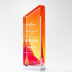 Orange Gradient Angular Crystal Award