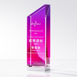 Purple Angled Crystal Award