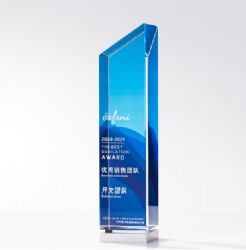 Crystal Award - Blue Gradient Oblique Rectangle