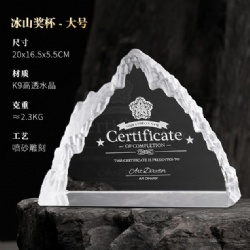 Crystal Award - Frosted Mountain Peak