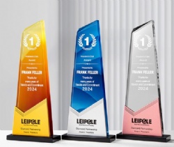 Angled Crystal Award with Color Options