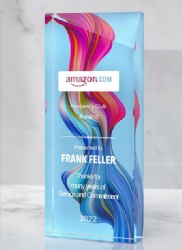 Rectangular Flowing Color Crystal Award