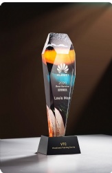 Geometric Crystal Award with Color Gradient