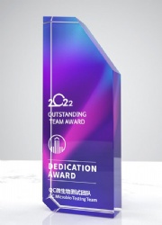 Geometric Prism Purple Gradient Crystal Award