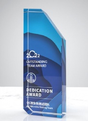 Blue Angled Crystal Award