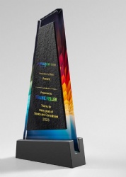 Angled Color Block Crystal Award
