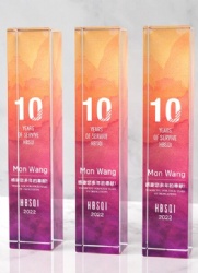 Rectangular Crystal Award with Gradient Design