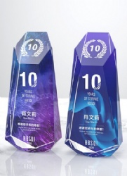 Crystal Award - Faceted Prism with Gradient Color