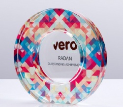 Round Colorful Crystal Award