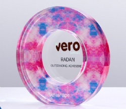 Round Pink and Blue Crystal Award