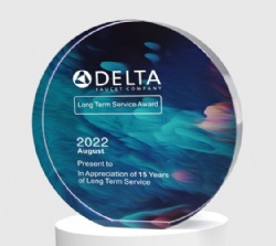 Blue & Teal Round Crystal Award