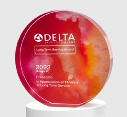 Round Red and Orange Crystal Award