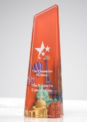 Orange Angled Crystal Award