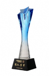 Blue Star Shape Crystal Award
