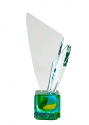 Modern Clear and Color Base Crystal Award